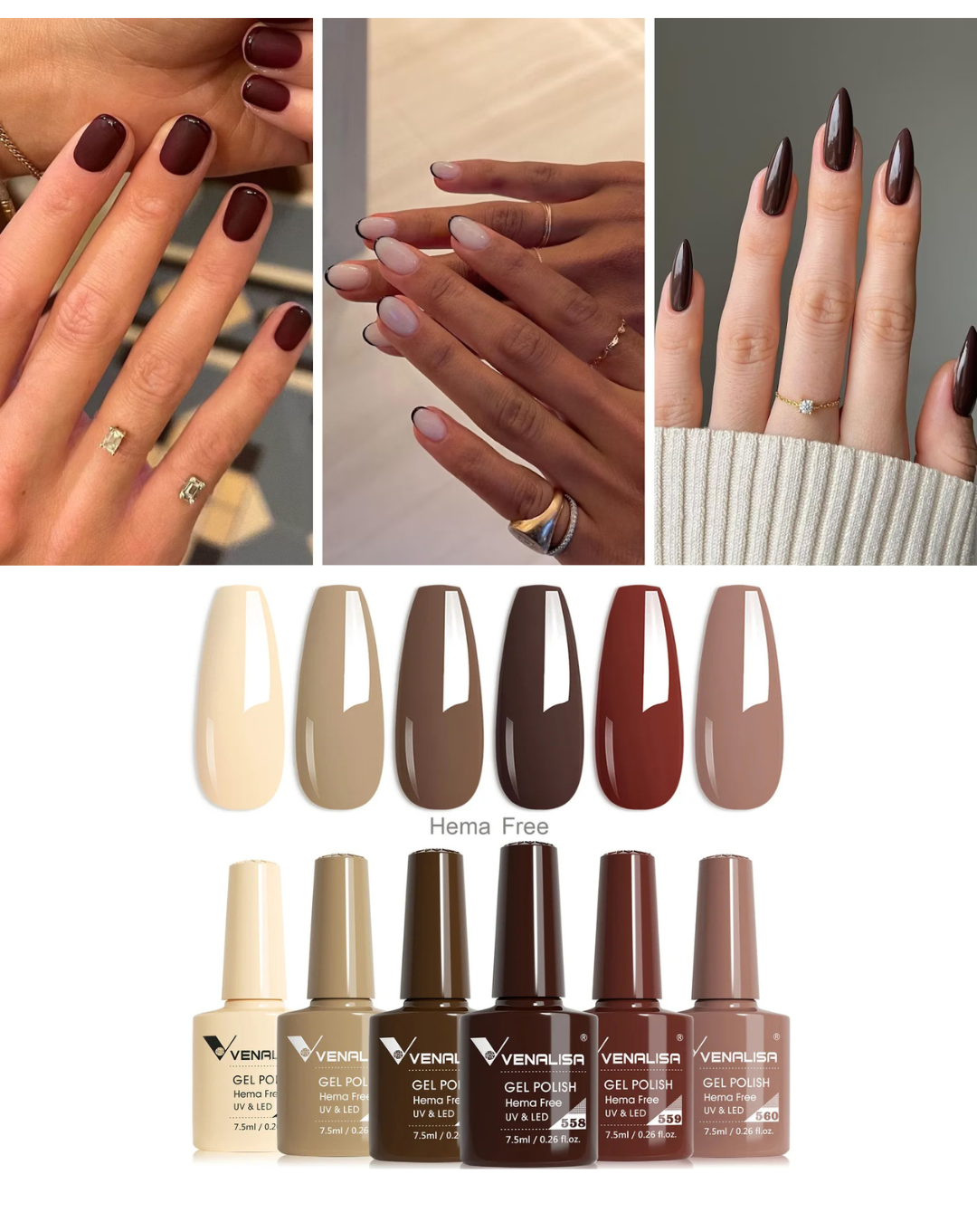 VENALISA – Autumn Earth Tones • 6-Piece Gel Set