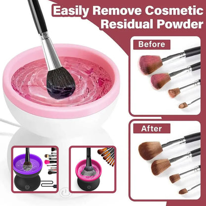 Portable electric makeup brush cleaner