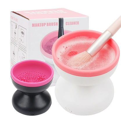 Portable electric makeup brush cleaner