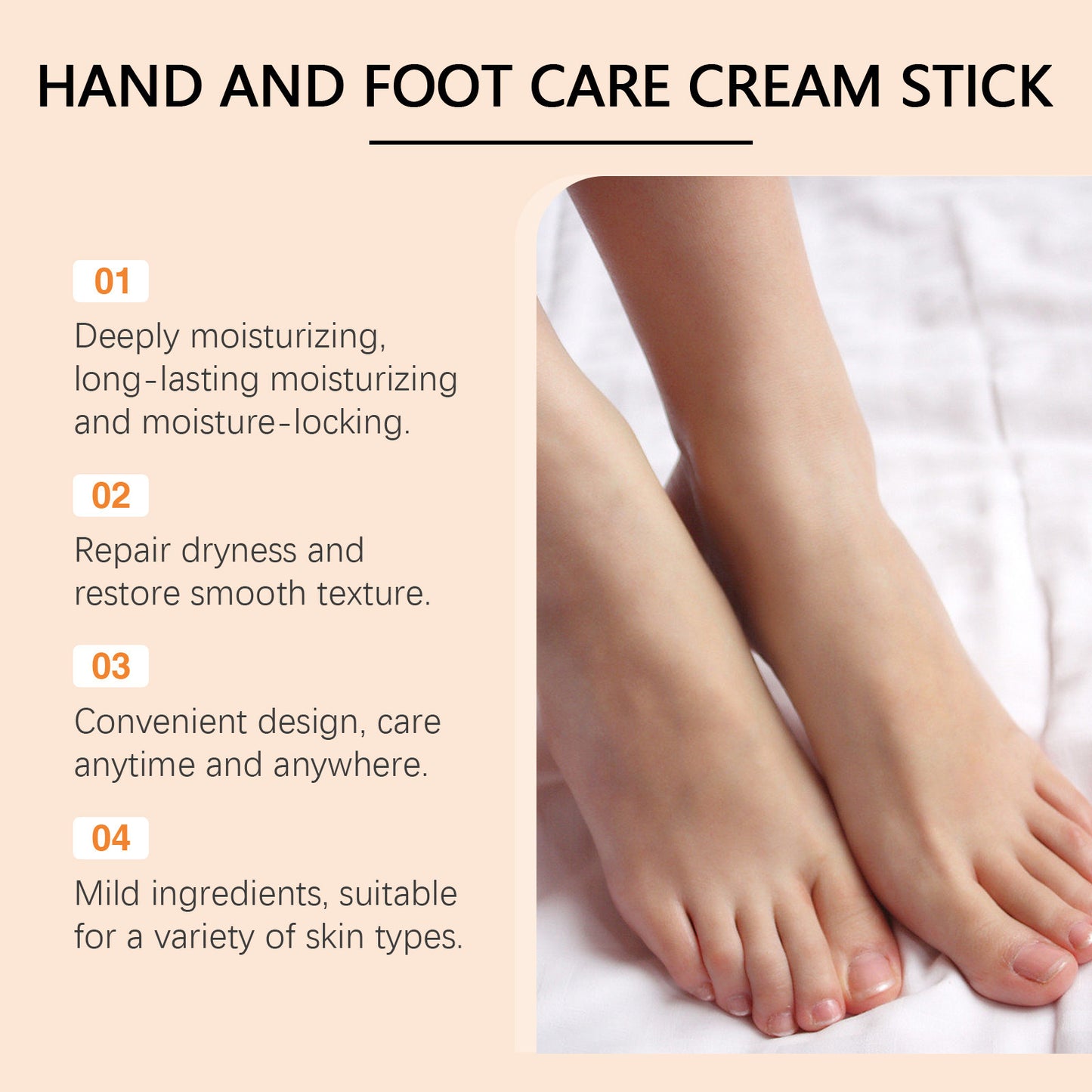 Nourishing, hydrating and softening cream for hands, feet and neck