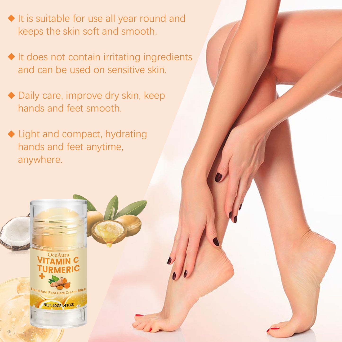 Nourishing, hydrating and softening cream for hands, feet and neck
