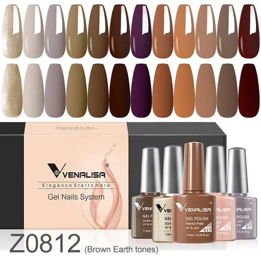 VENALISA – Brown Earth Tones • 12-Piece Gel Set