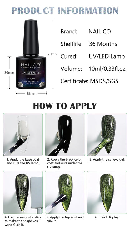NAILCO Transparent Cat Eye Gel Polish – Crystal Magnetic Gel