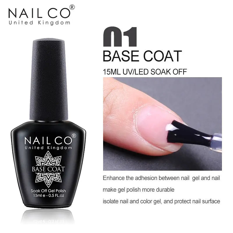 NAILCO Base & Top Coat UV Gel – Smalto Gel Professionale Soak Off