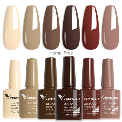 VENALISA – Autumn Earth Tones • 6-Piece Gel Set