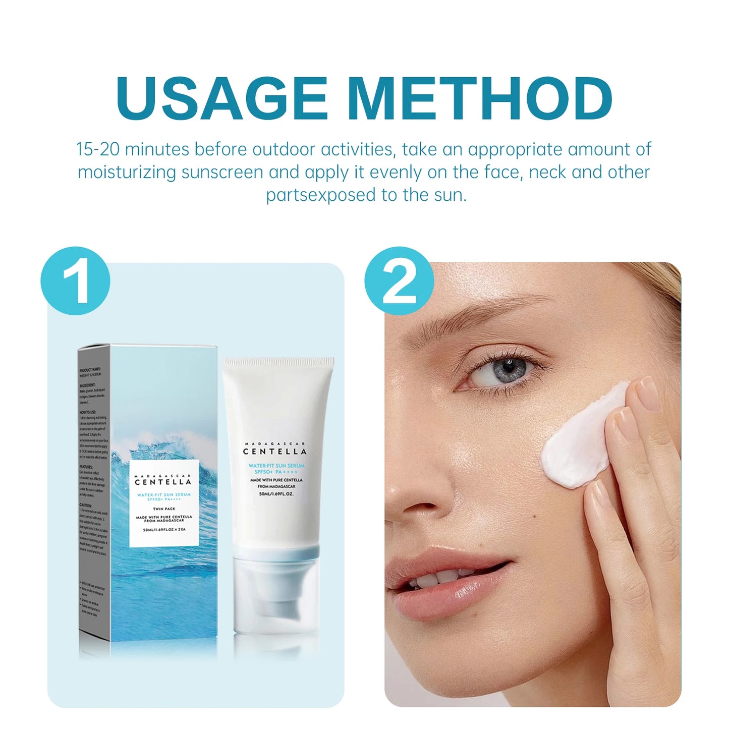 Crema solare SPF50+ con Centella — Protezione UV avanzata