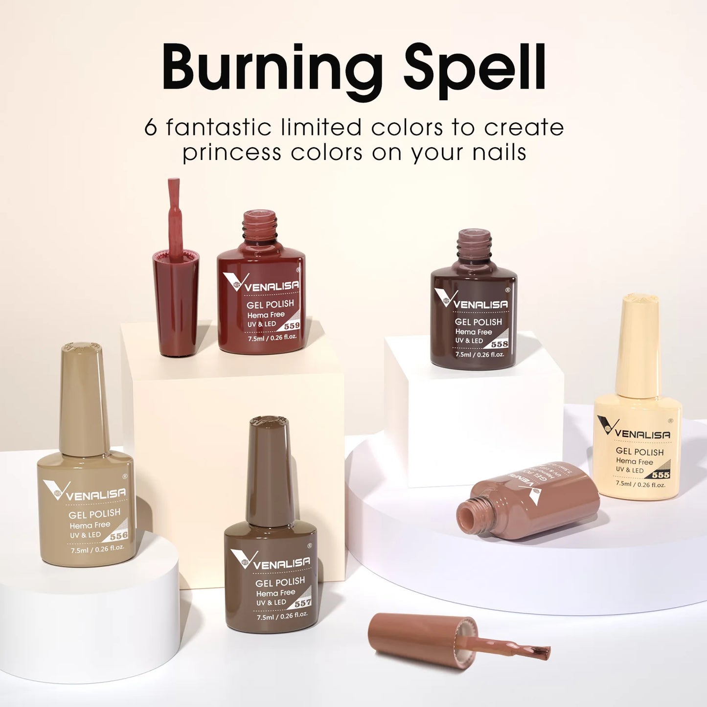 VENALISA – Autumn Earth Tones • 6-Piece Gel Set