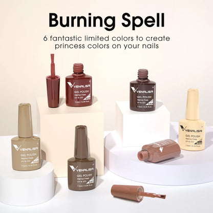 VENALISA – Autumn Earth Tones • 6-Piece Gel Set