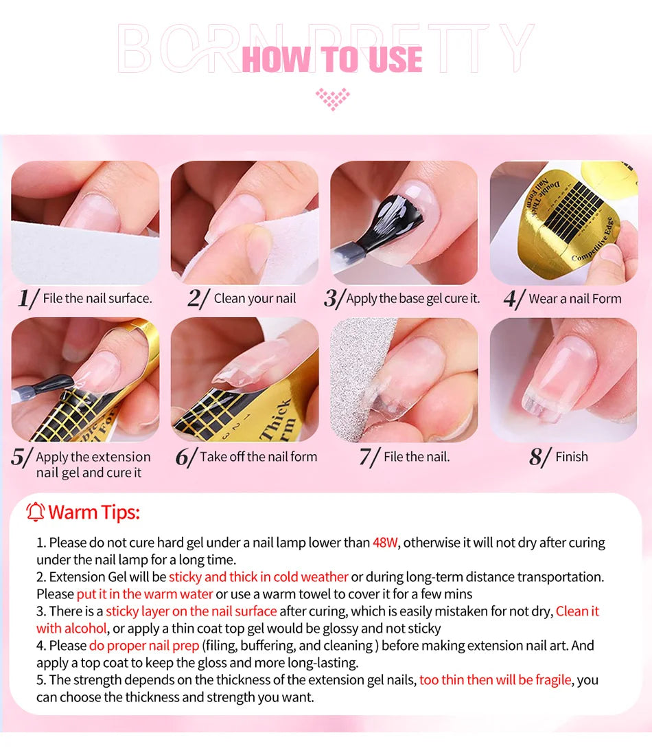 BORN PRETTY Gel Unghie 60/30ml – Hard Jelly per Extension