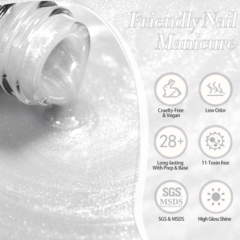 BORN PRETTY Gel Cat Eye 10ml – Effetto Luce Acqua Brillante con Glitter Scintillanti