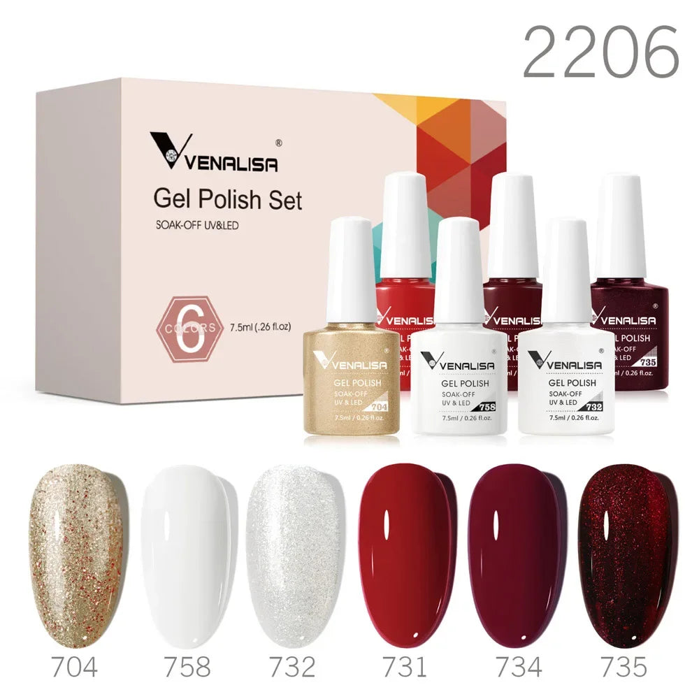 Collezione Eleganza Classica • Set da 6 Gel Polish Semipermanenti 2206